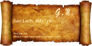 Gerlach Márk névjegykártya
